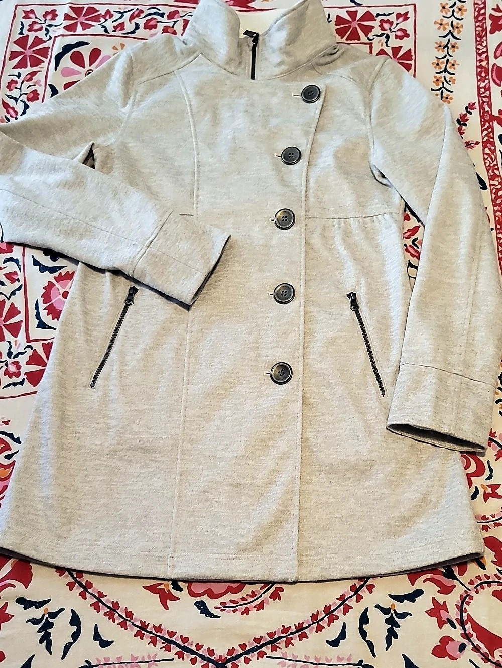 prAna Martina Womens Warm Heather Grey Dual Zip All Season Cozy Warm Coat